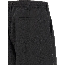 Black Polyester Bermuda Shorts