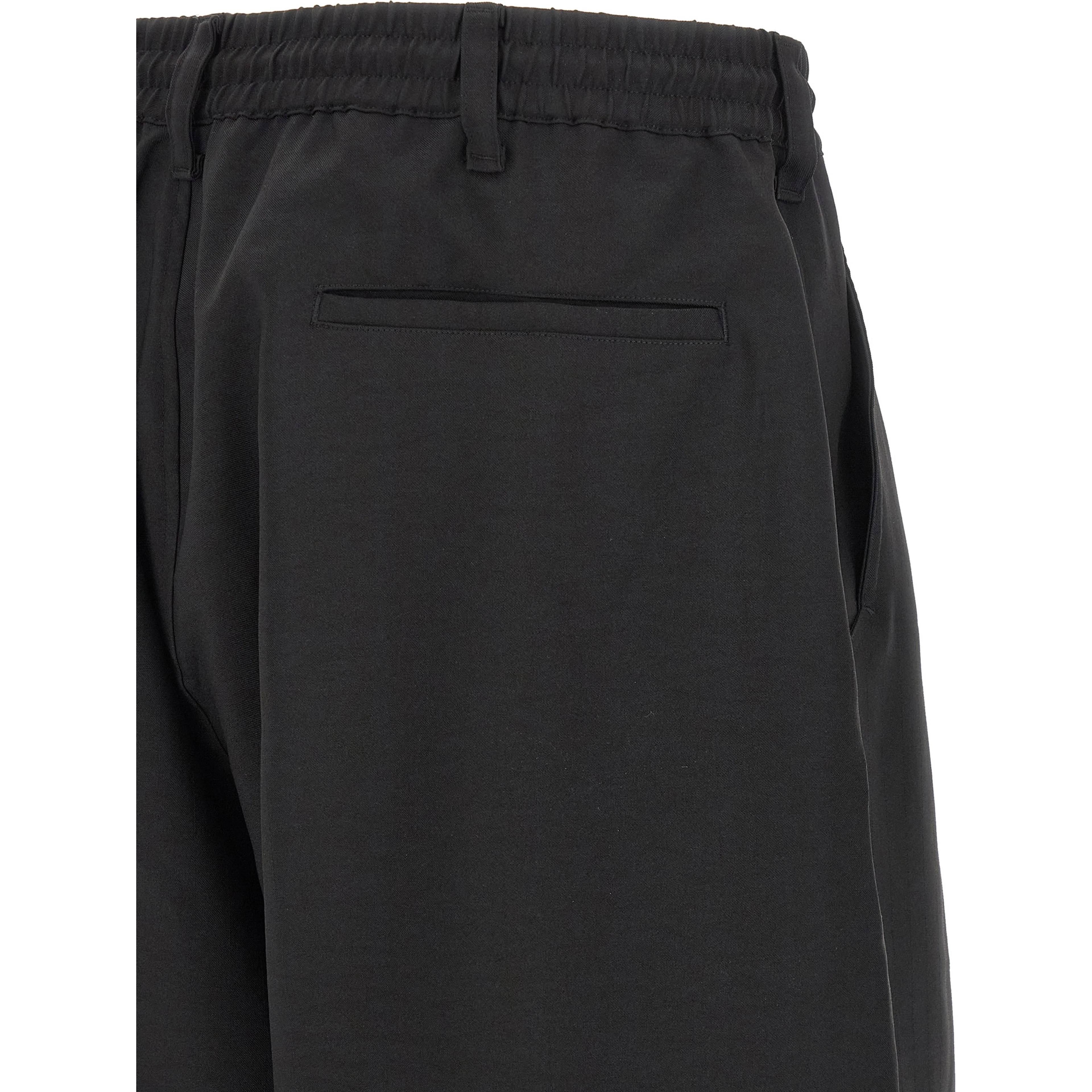 Black Polyester Bermuda Shorts