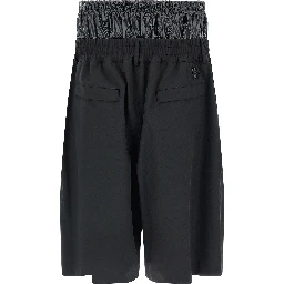 Black Polyamide Bermuda Shorts