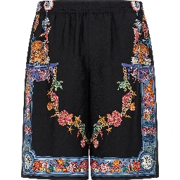 Multicolor Silk Bermuda Shorts