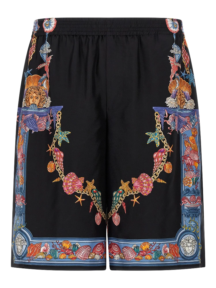 Multicolor Silk Bermuda Shorts