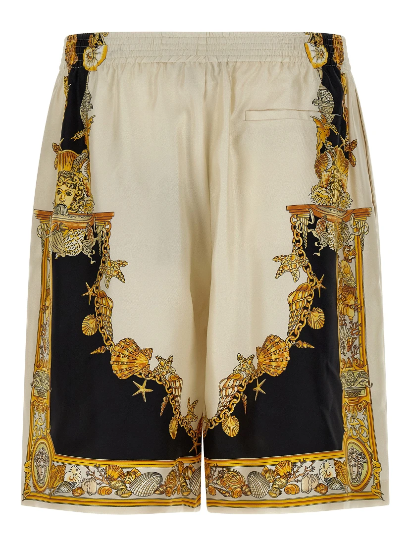 Multicolor Silk Bermuda Shorts