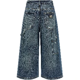 Blue Cotton Bermuda Shorts