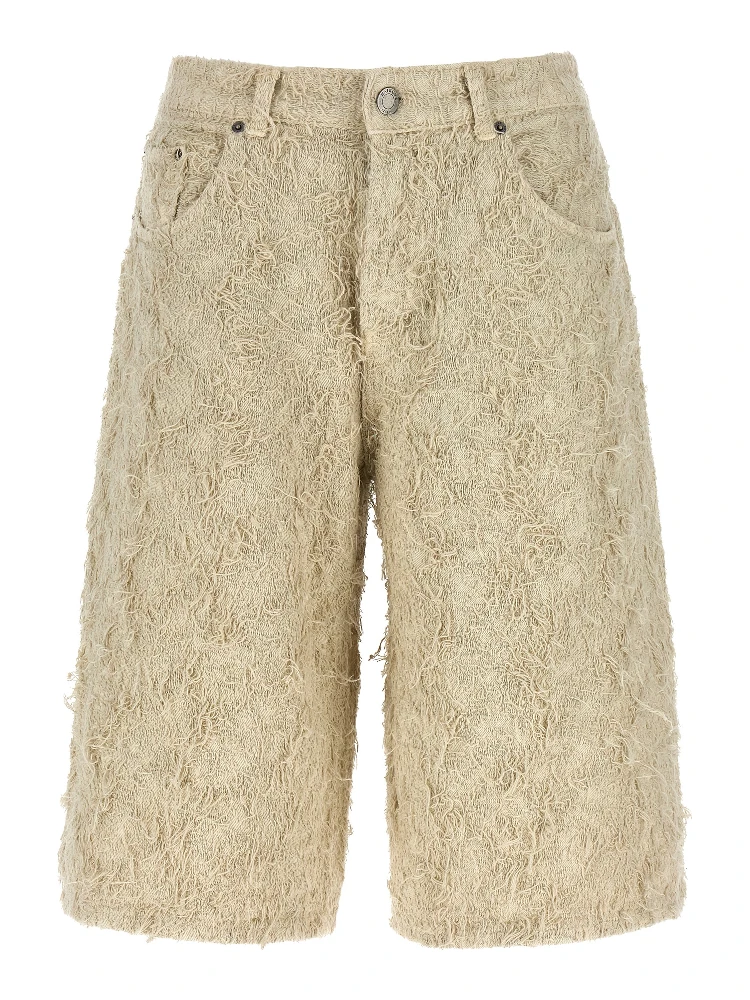 Beige Cotton Bermuda Shorts
