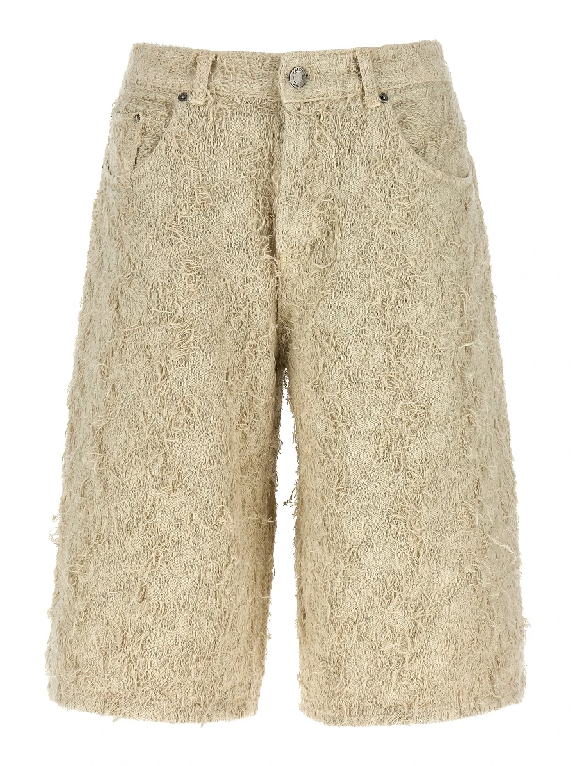 Beige Cotton Bermuda Shorts