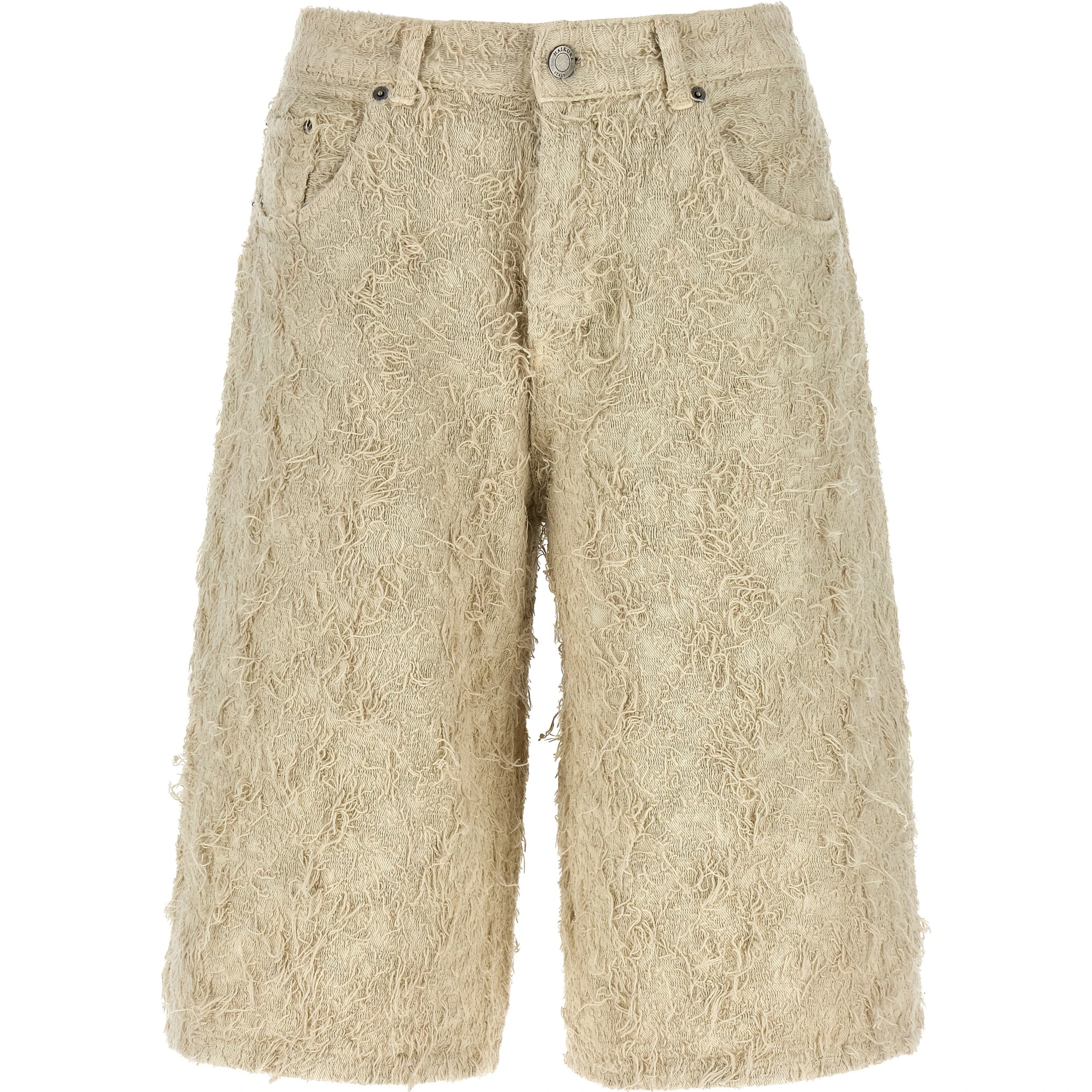 Beige Cotton Bermuda Shorts