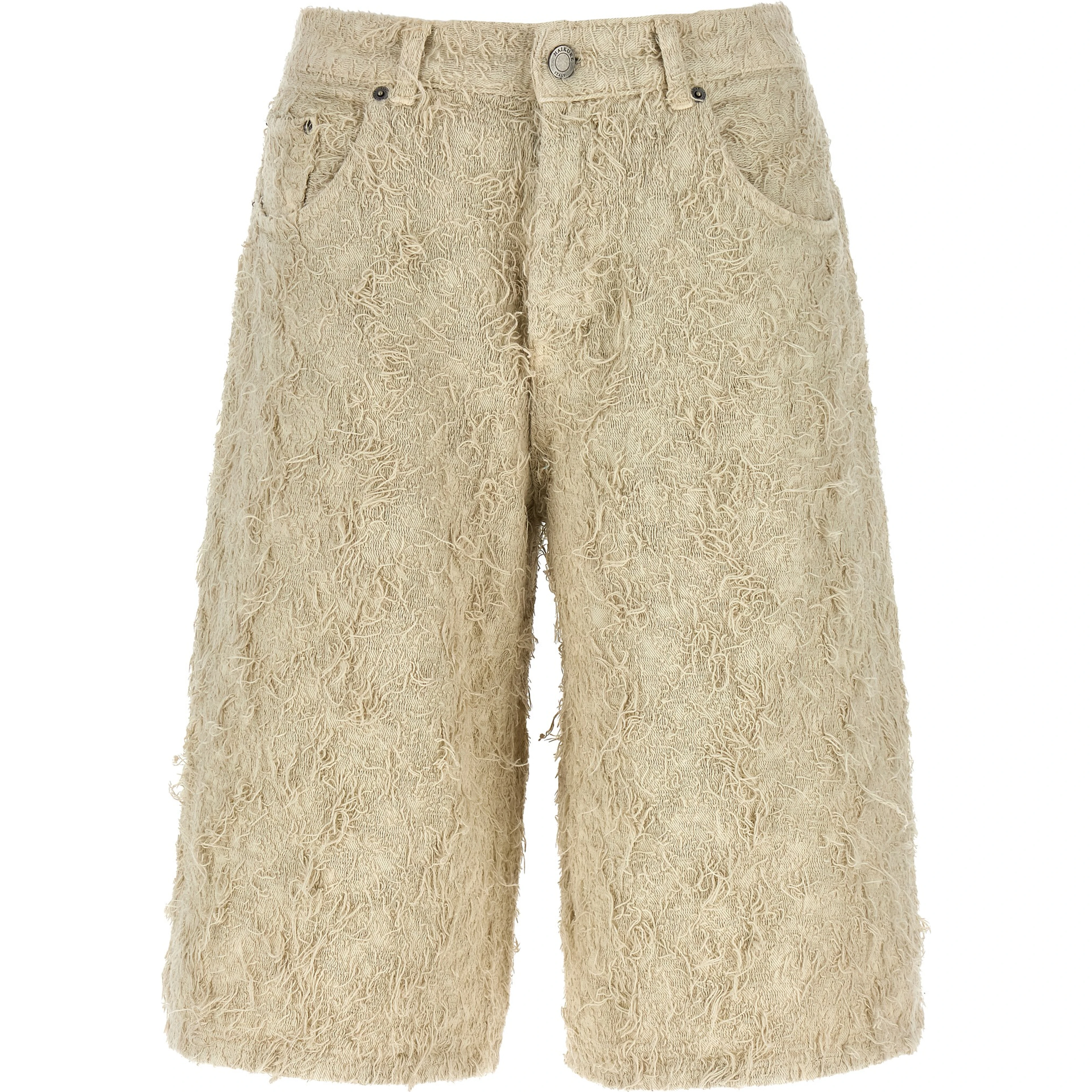 Beige Cotton Bermuda Shorts