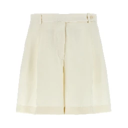 White Silk Bermuda Shorts