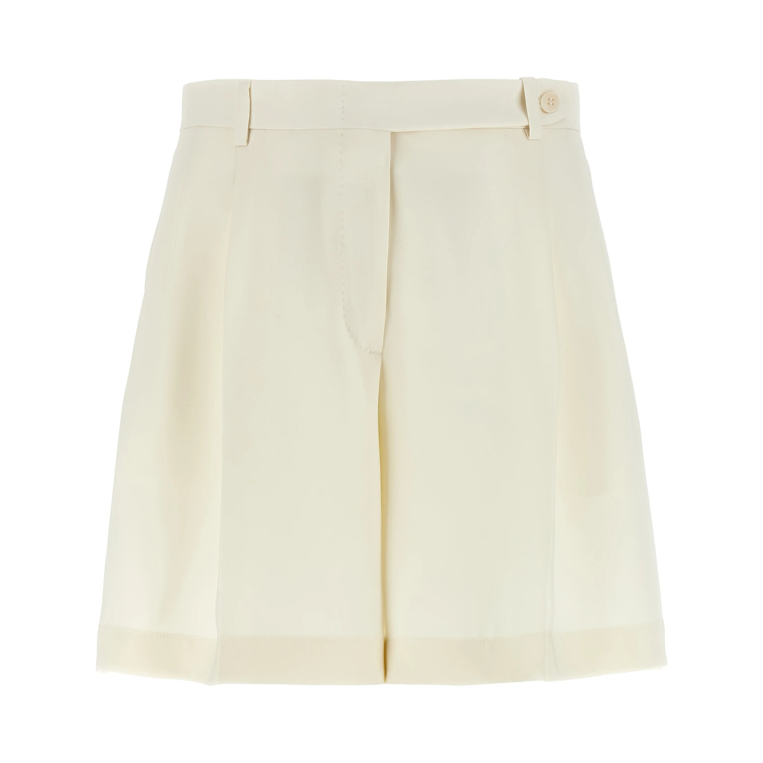White Silk Bermuda Shorts