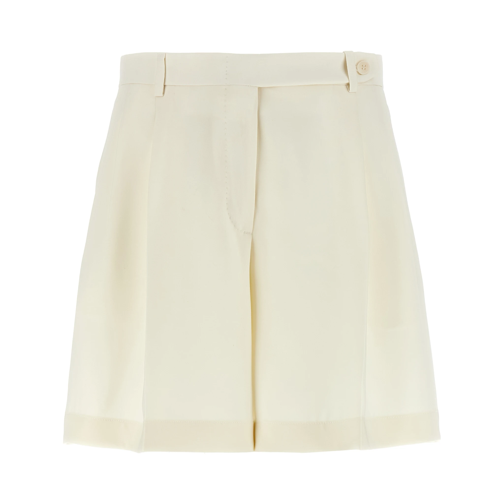 White Silk Bermuda Shorts