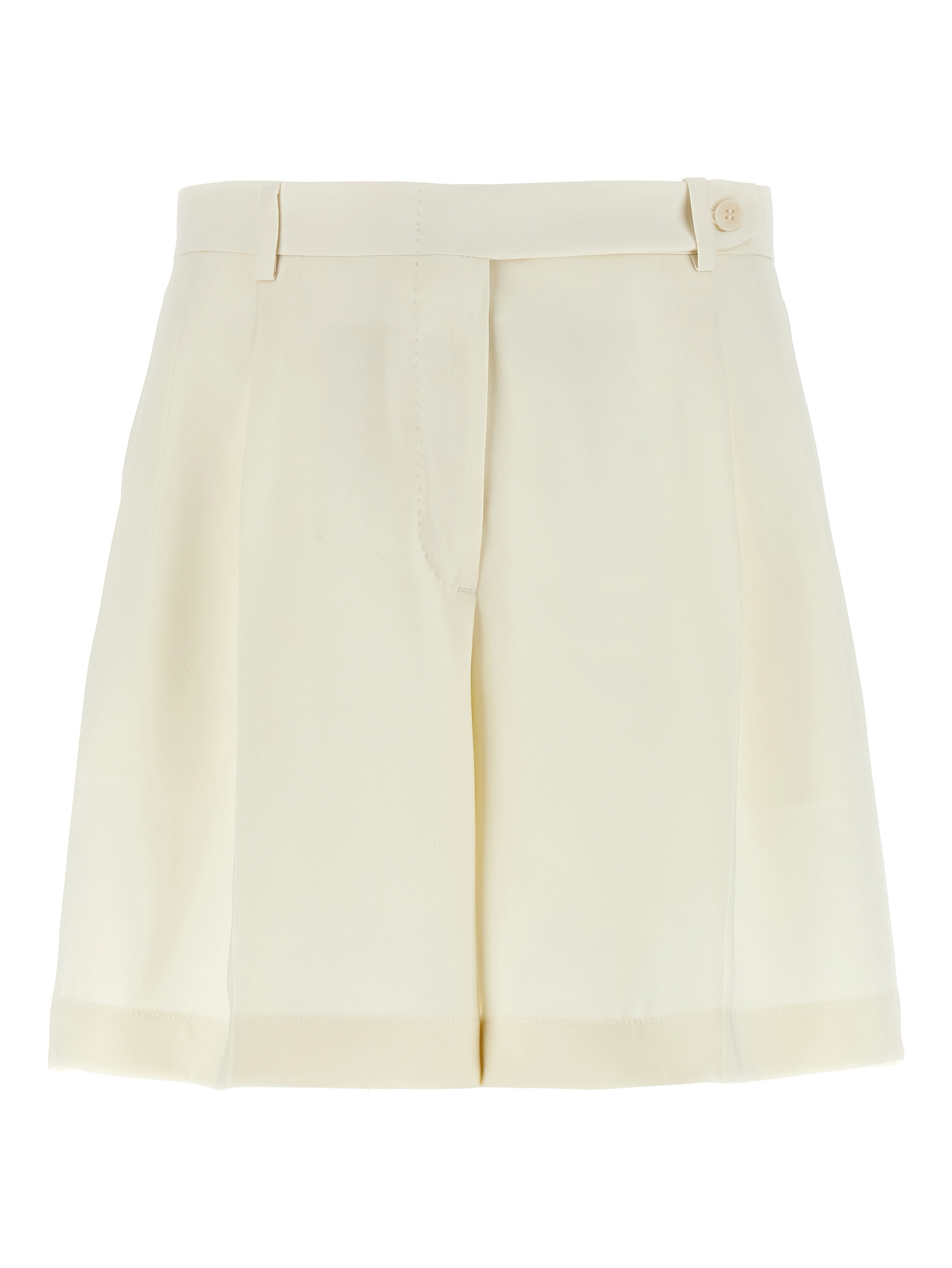 White Silk Bermuda Shorts