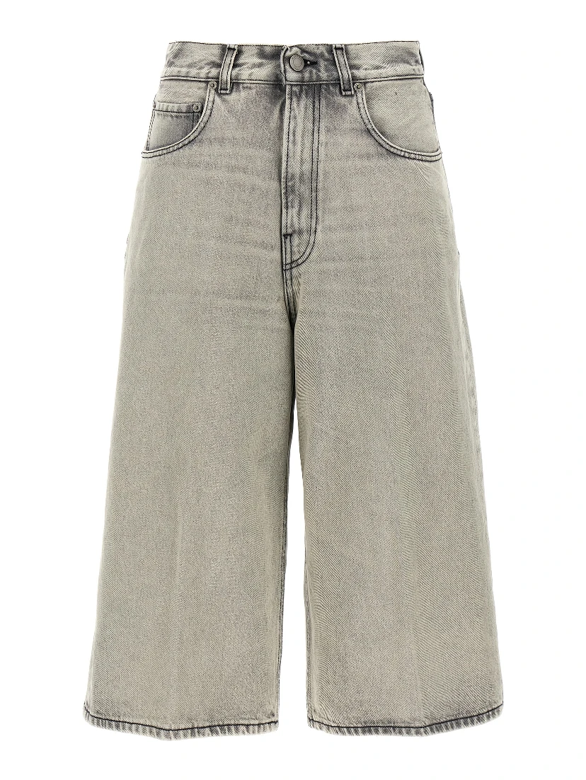 White Cotton Bermuda Shorts