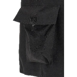 Black Polyester Bermuda Shorts