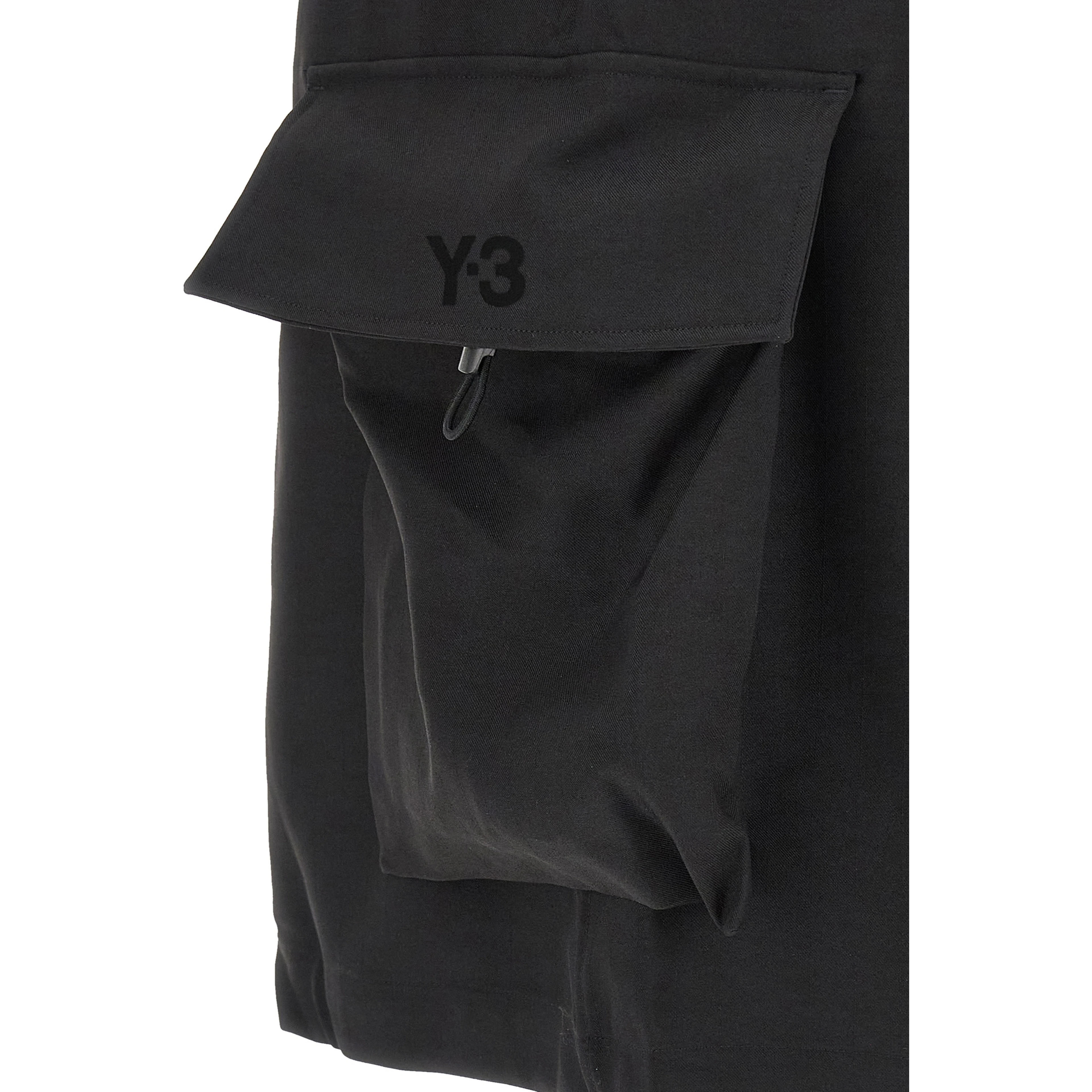 Black Polyester Bermuda Shorts