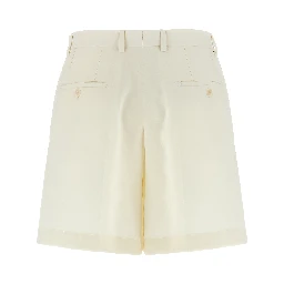 White Silk Bermuda Shorts