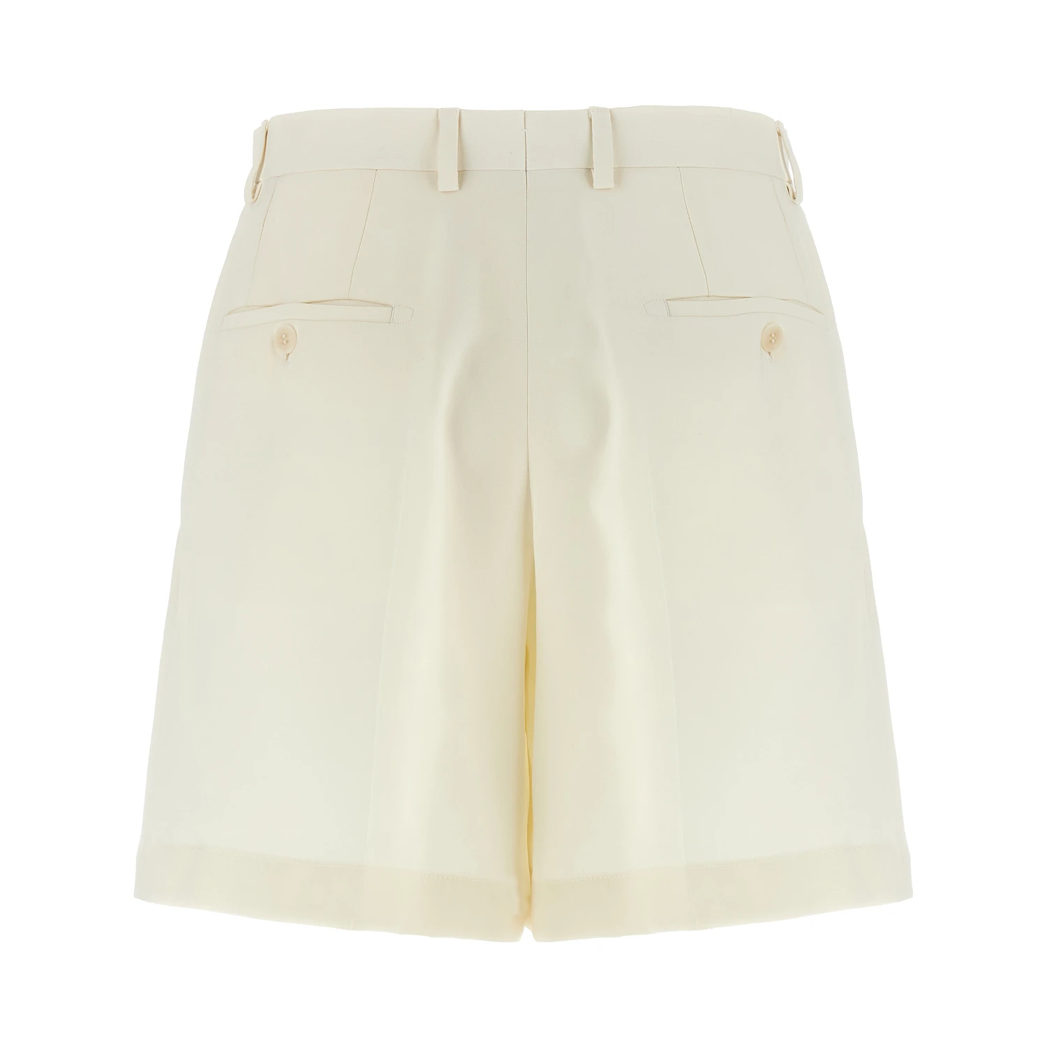 White Silk Bermuda Shorts