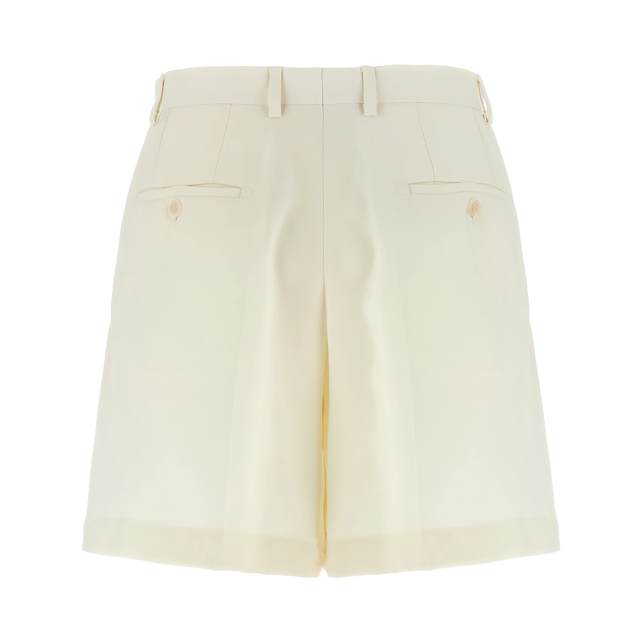 White Silk Bermuda Shorts