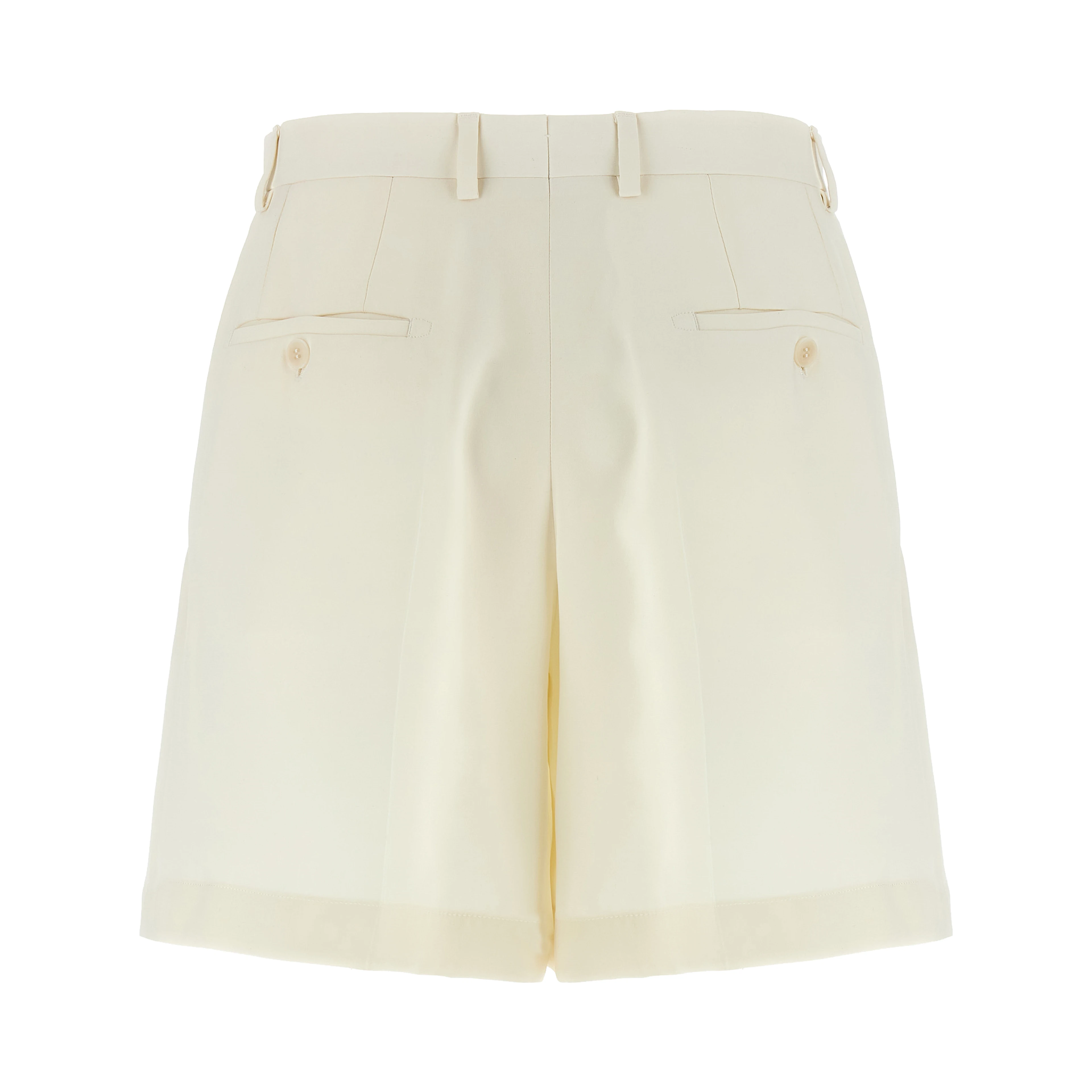 White Silk Bermuda Shorts