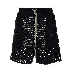 Black Cotton Bermuda Shorts