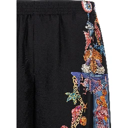 Multicolor Silk Bermuda Shorts