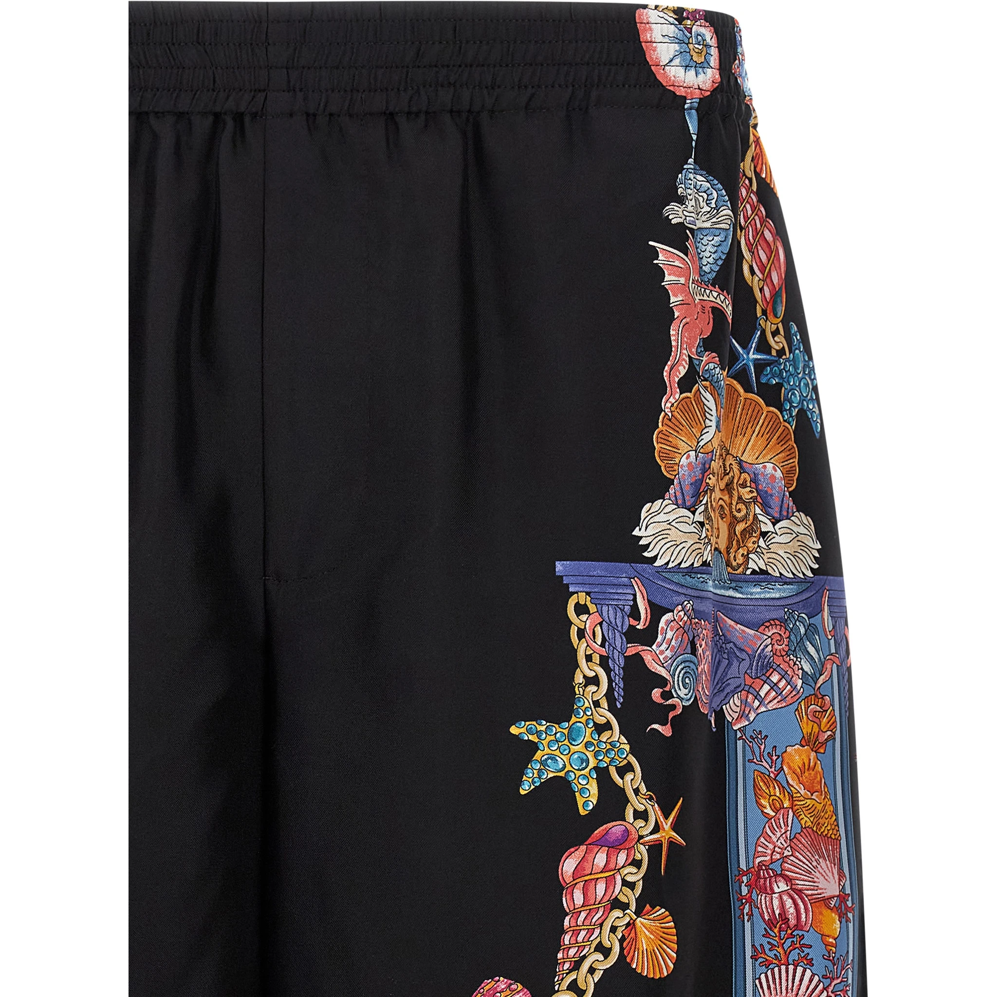 Multicolor Silk Bermuda Shorts