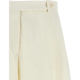 White Silk Bermuda Shorts