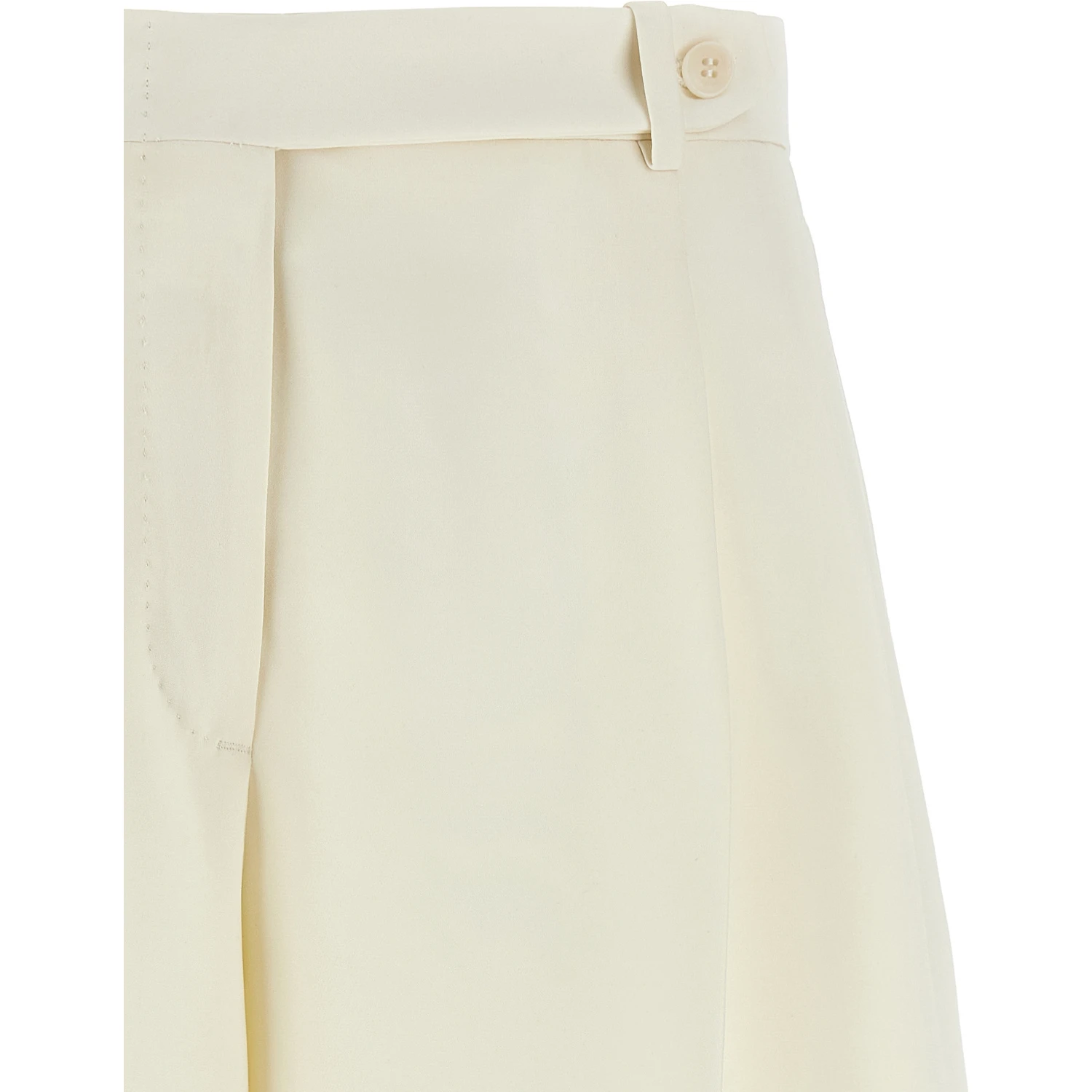 White Silk Bermuda Shorts