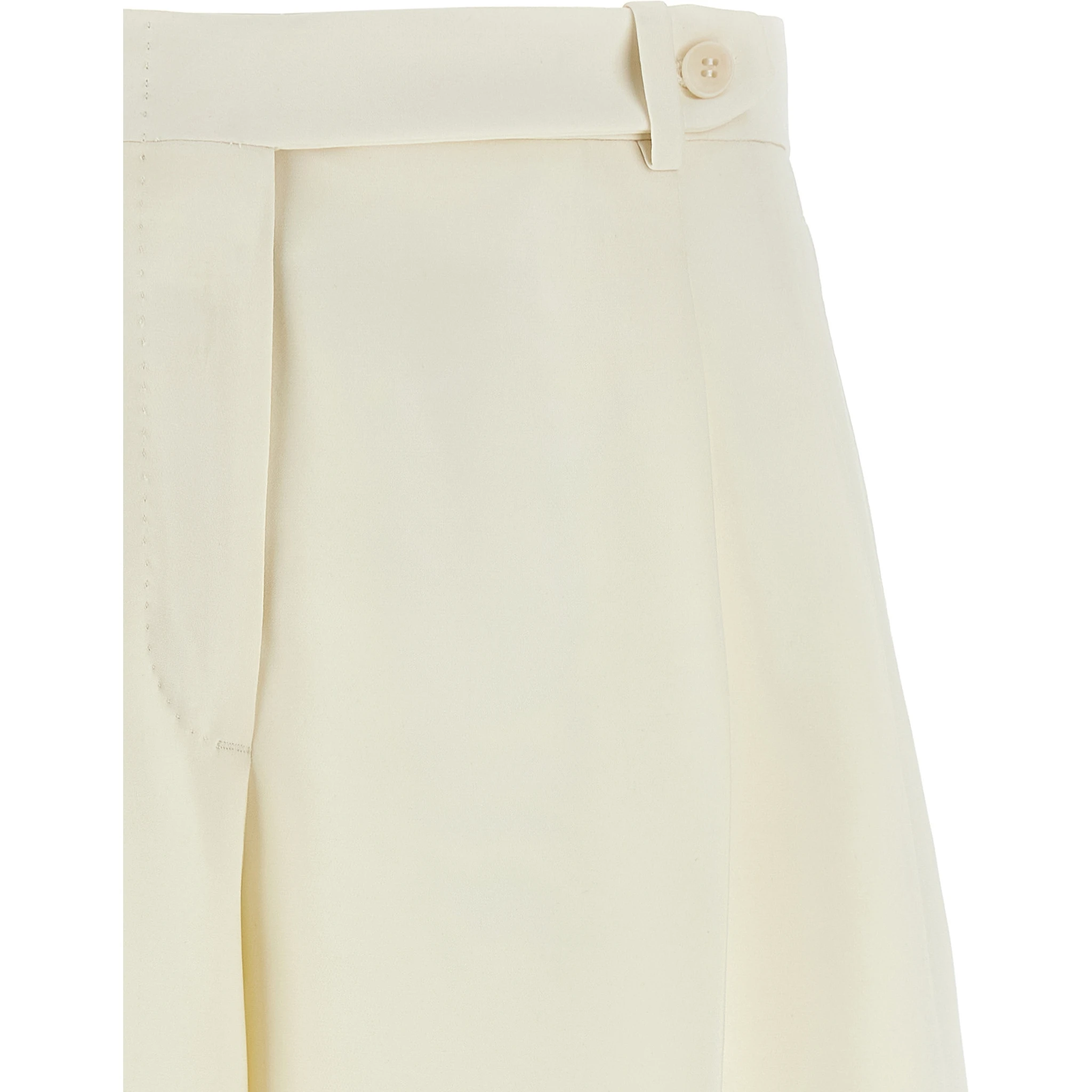 White Silk Bermuda Shorts