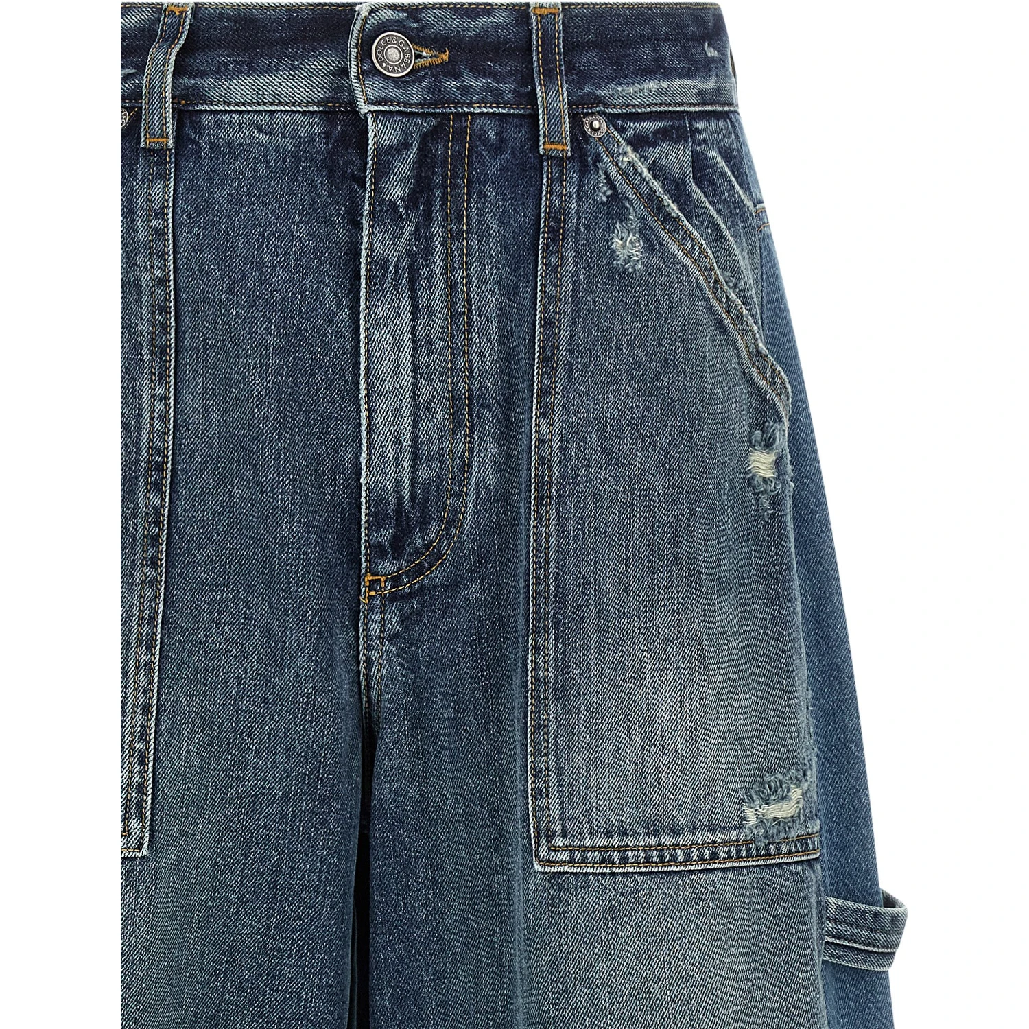 Blue Cotton Bermuda Shorts