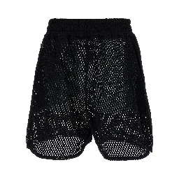 Black Cotton Bermuda Shorts