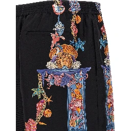 Multicolor Silk Bermuda Shorts