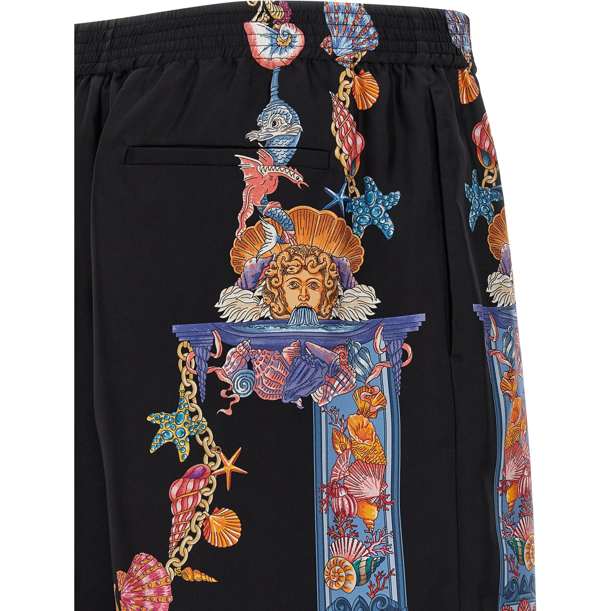 Multicolor Silk Bermuda Shorts