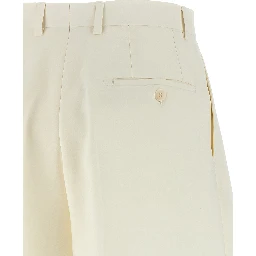 White Silk Bermuda Shorts