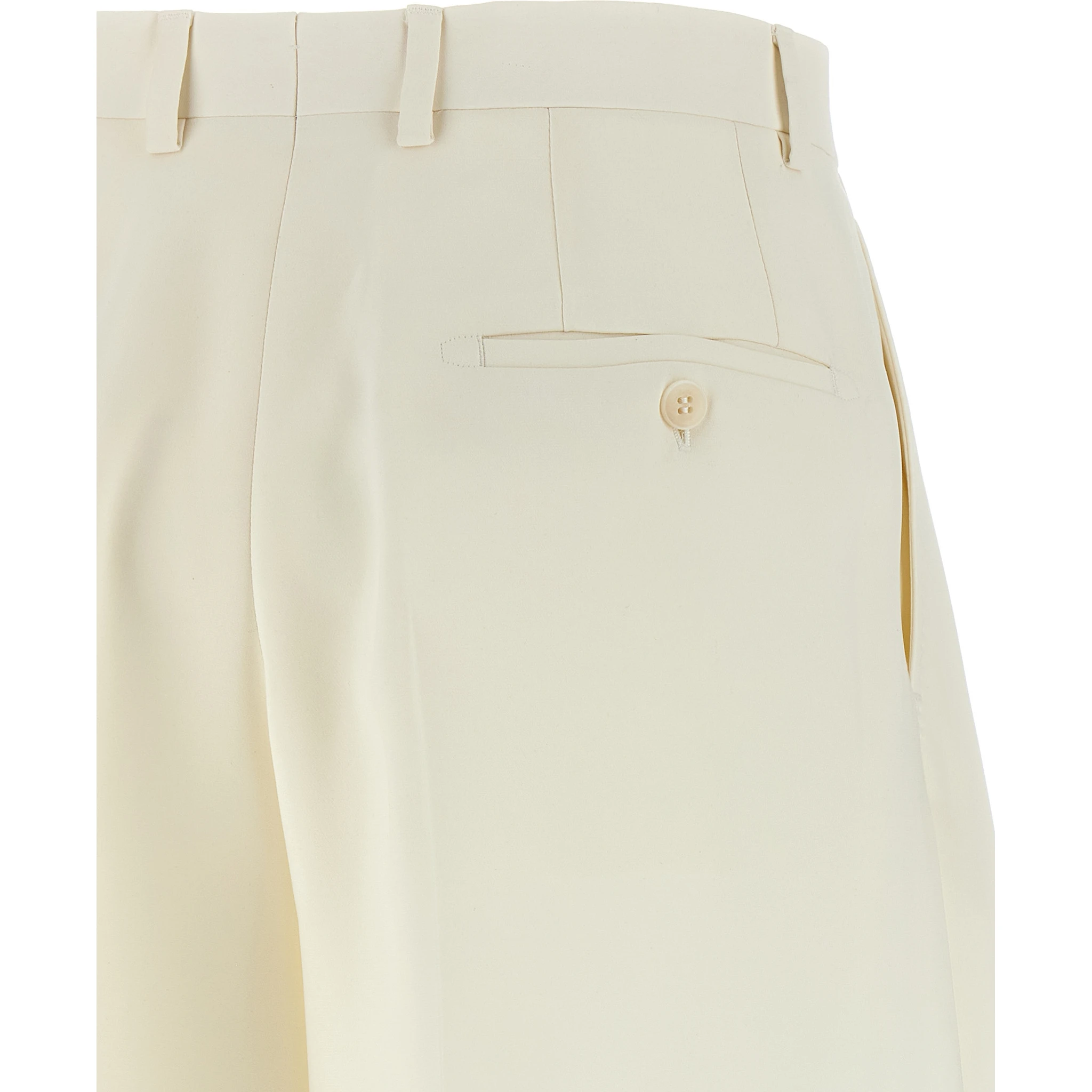 White Silk Bermuda Shorts