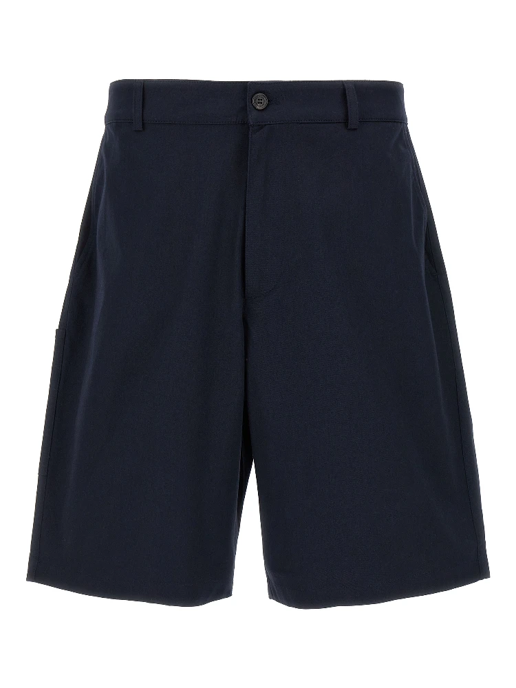 Blue Cotton Bermuda Shorts