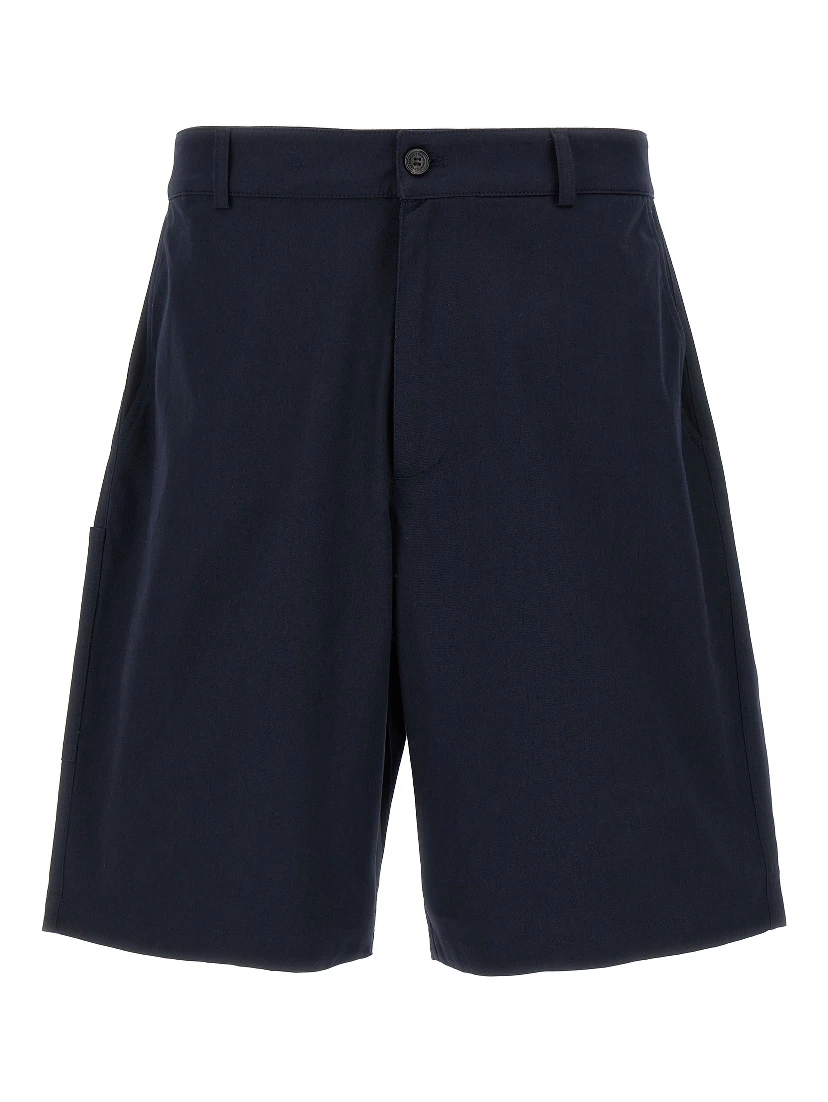 Blue Cotton Bermuda Shorts