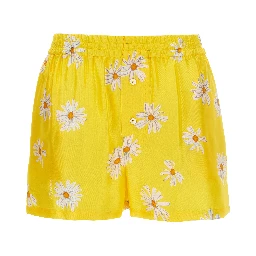 Bicolor Silk Bermuda Shorts