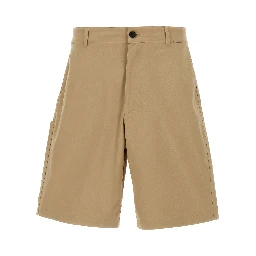 Beige Cotton Bermuda Shorts