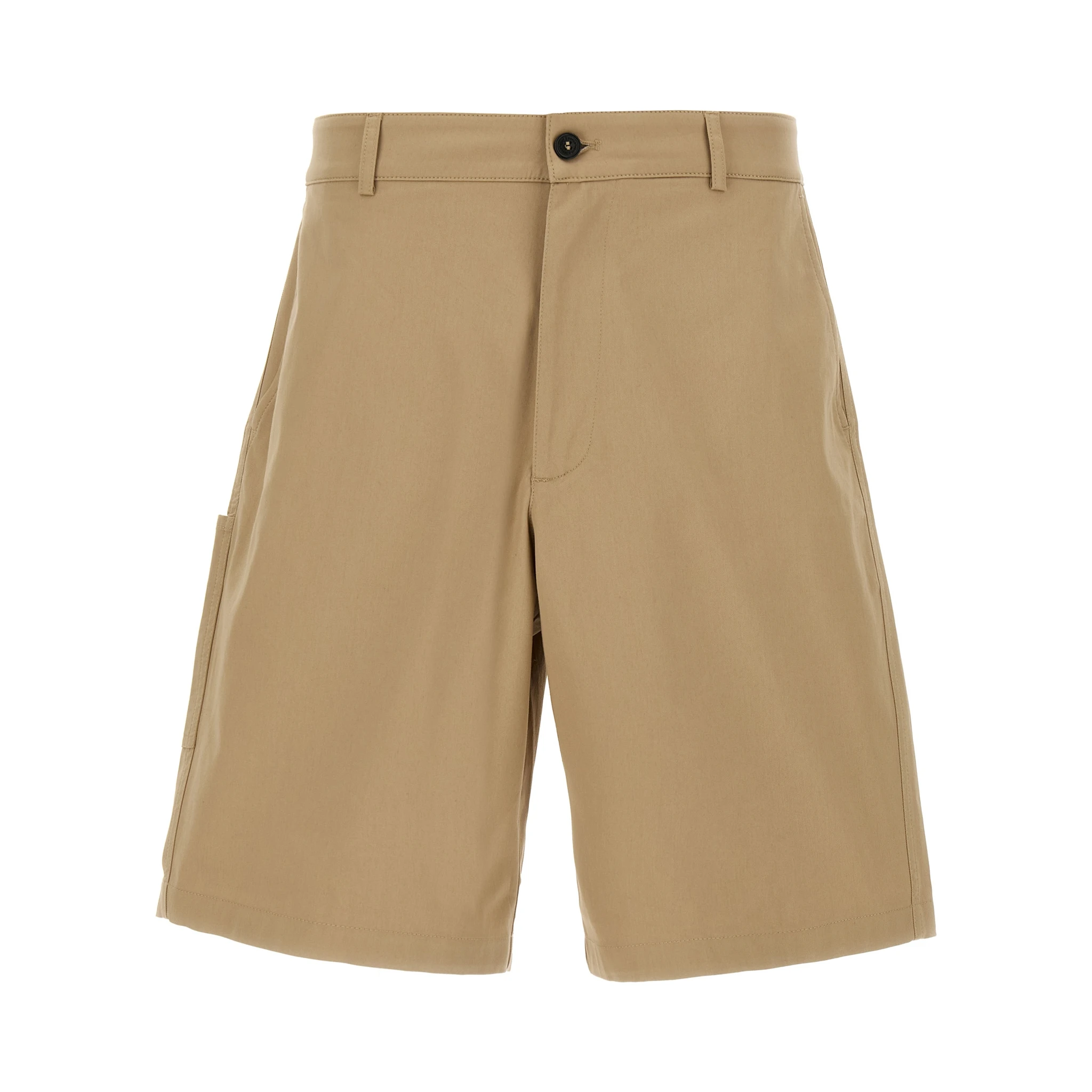 Beige Cotton Bermuda Shorts