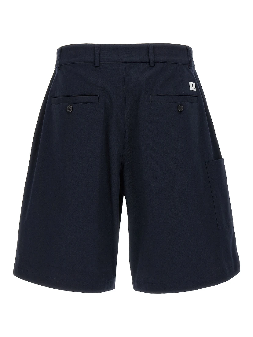 Blue Cotton Bermuda Shorts