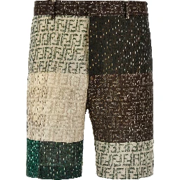 Multicolor Linen Bermuda Shorts