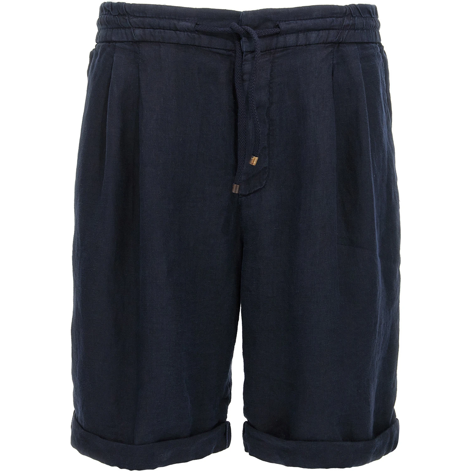Blue Linen Bermuda Shorts
