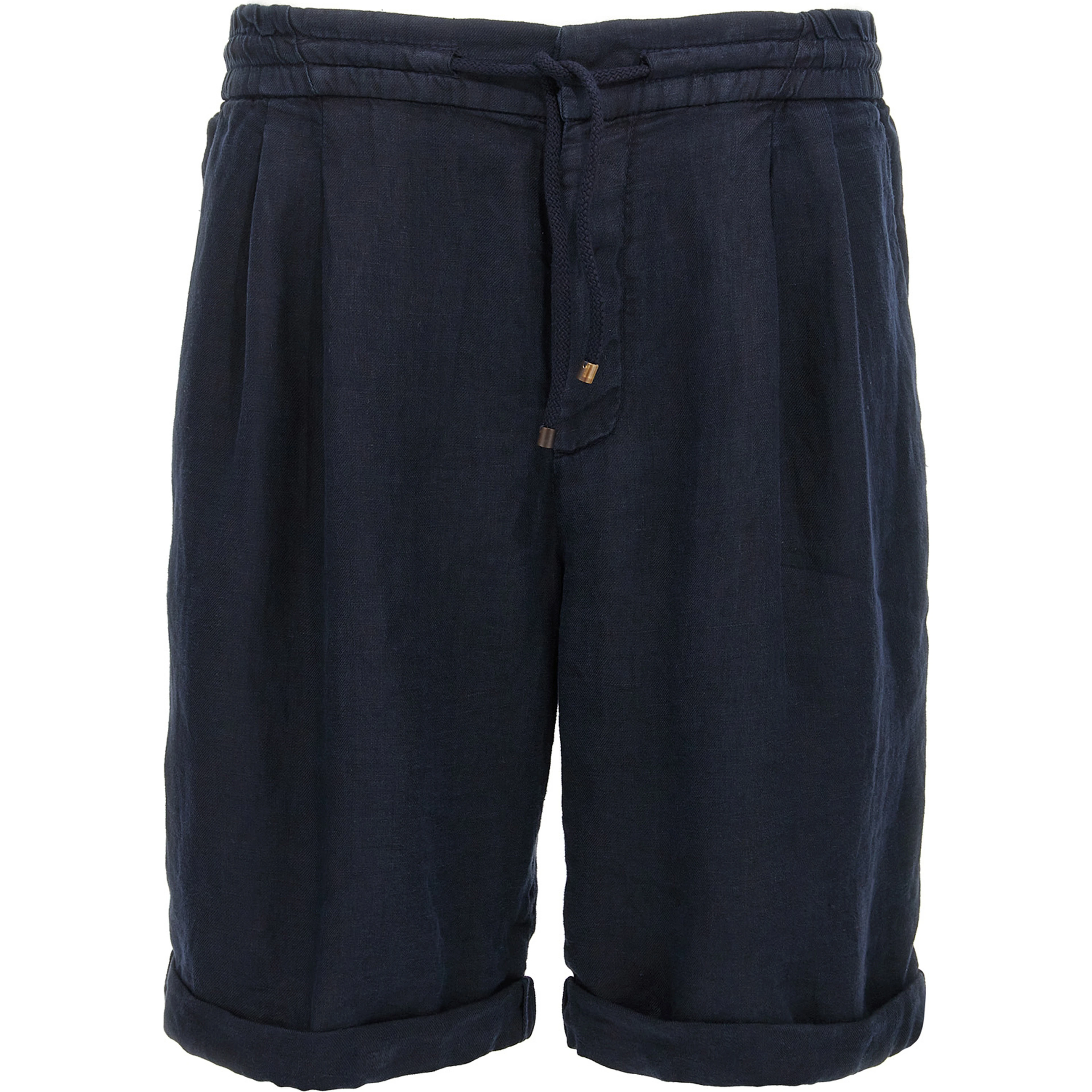 Blue Linen Bermuda Shorts