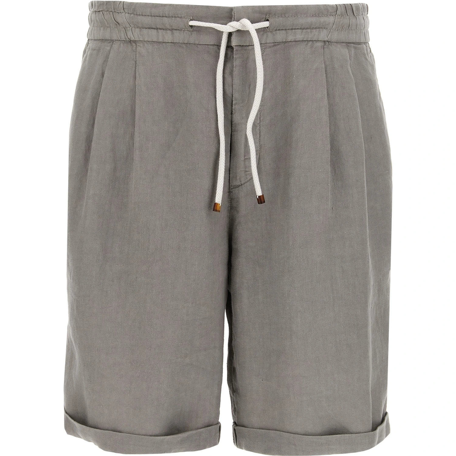 Gray Linen Bermuda Shorts