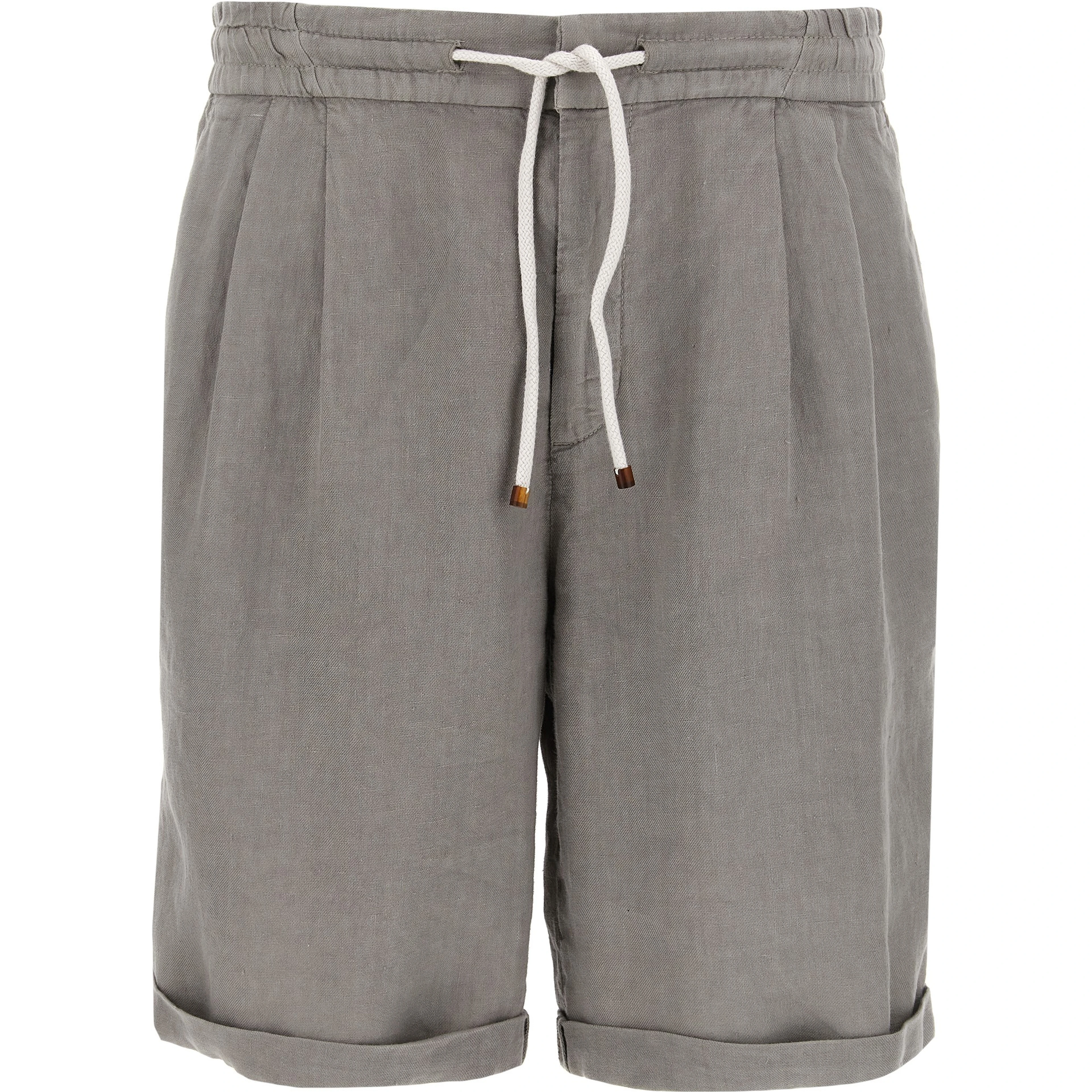 Gray Linen Bermuda Shorts