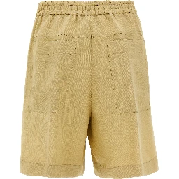 Beige Viscose Bermuda Shorts