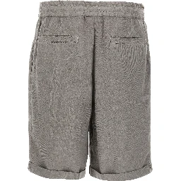 Gray Linen Bermuda Shorts