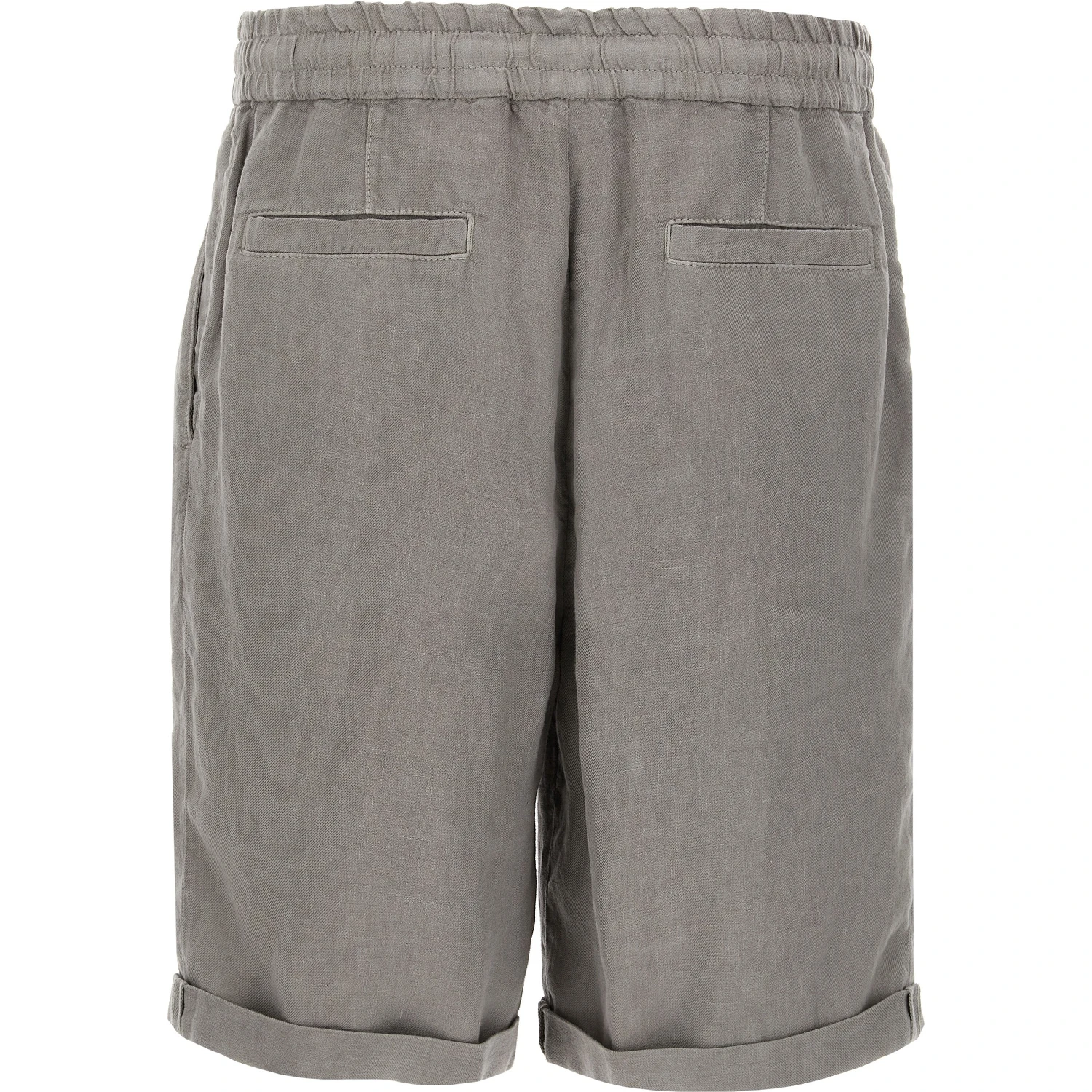 Gray Linen Bermuda Shorts