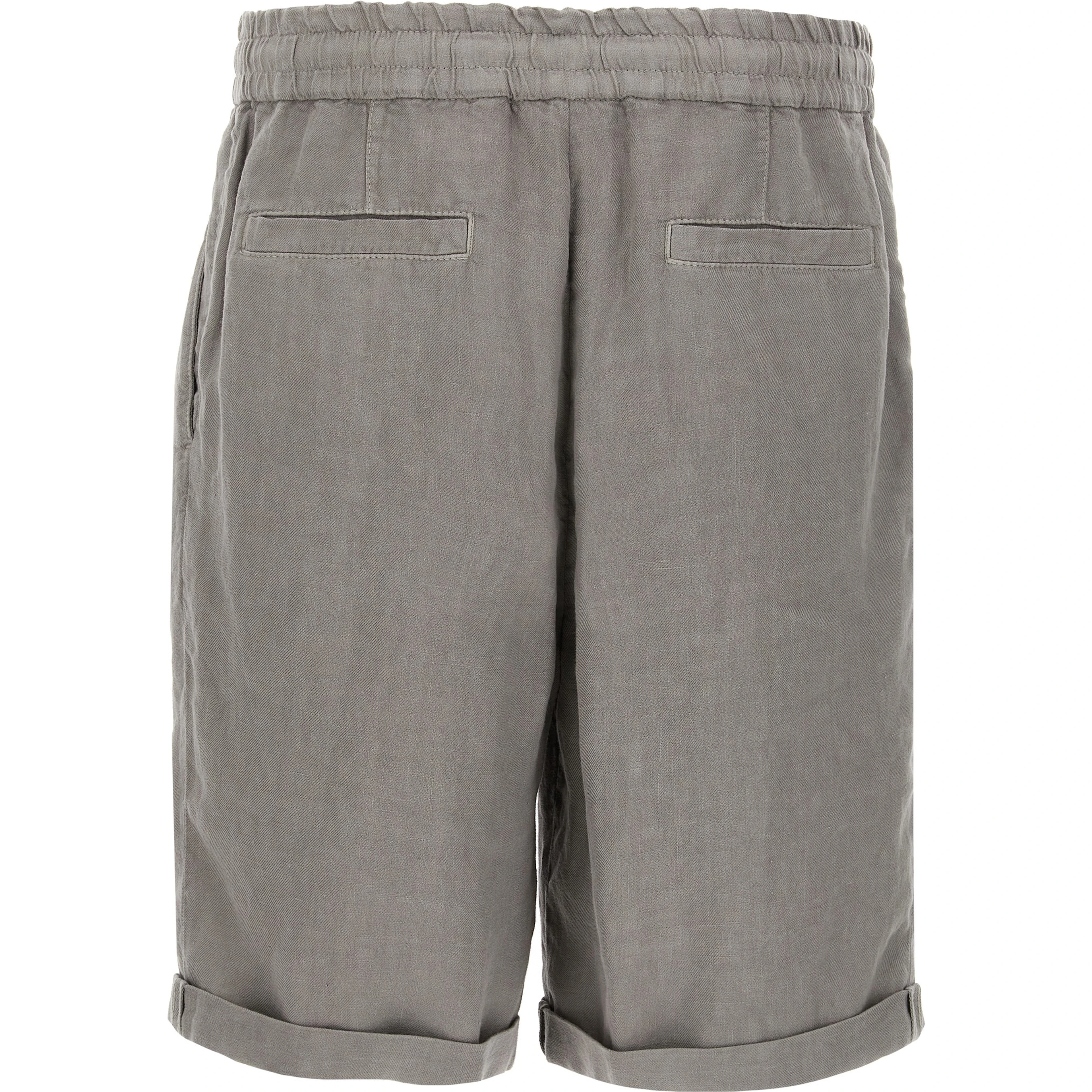 Gray Linen Bermuda Shorts