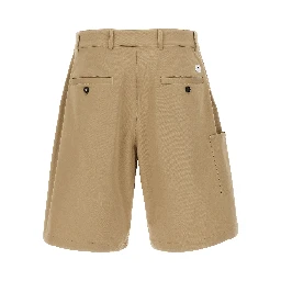 Beige Cotton Bermuda Shorts